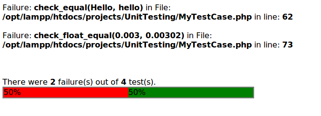 Easy4PHPUnit Tests Results